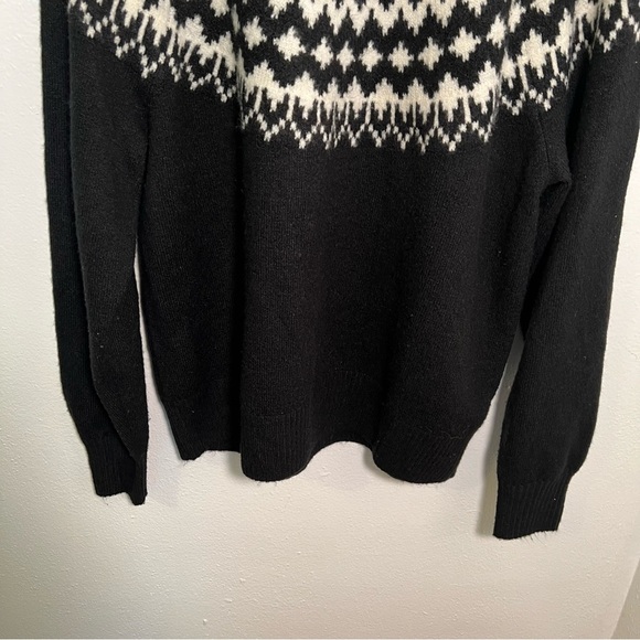 Gap Relaxed Forever Cozy Fair Isle Sweater Black White L - Picture 5 of 12